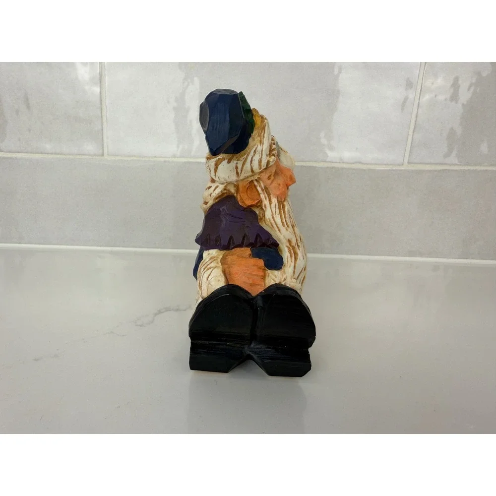 David Frykman Figurine Polar Bear Kissing Santa 1997 DF1063 Blue White Folk Art